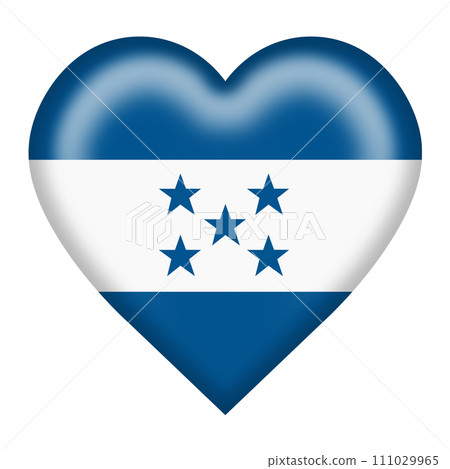 Honduras flag heart button isolated on white with clipping path Honduras flag heart button isolated on white with clipping path 111029965