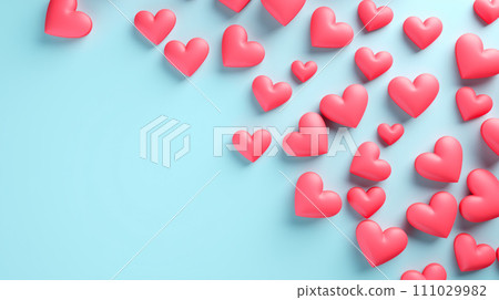 Poster or banner with papercut red hearts symbol of love and Valentine day. Poster or banner with papercut red hearts symbol of love and Valentine day. 111029982