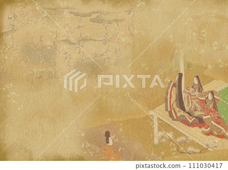 源氏物語畫卷若紫（土佐光興著）的背景素材及文字 111030417