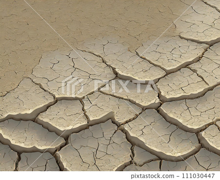 Dry and cracked ground (AI generated image) 111030447