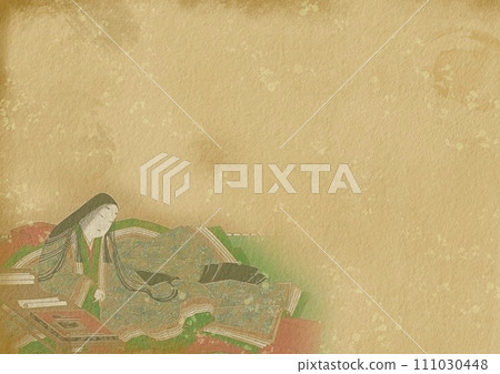 舊紙上繪製的紫式部肖像的背景資料（土佐光興） 111030448