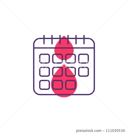 Menstruation calendar, menstrual period icon Menstruation calendar, menstrual period icon 111030530