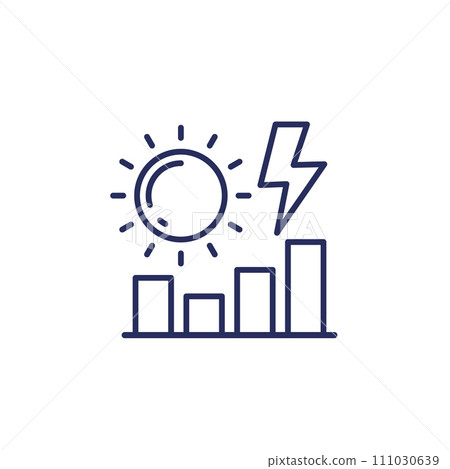solar energy production line icon with a sun 111030639