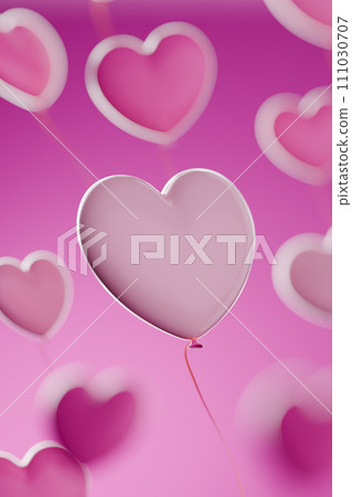 Various heart shapes to convey love with your heart for a happy Valentine's Day. 111030707