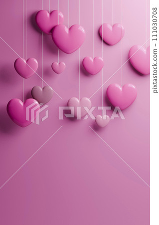 Various heart shapes to convey love with your heart for a happy Valentine's Day. 111030708