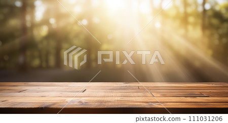 An empty wooden table 111031206