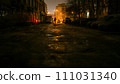 A dark street in the city at the night with shadow  111031340