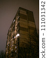 Multistory building in autumn with a fog 111031342