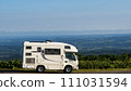 Camper car standing at Lake Mashu Observation Deck on a clear day 111031594