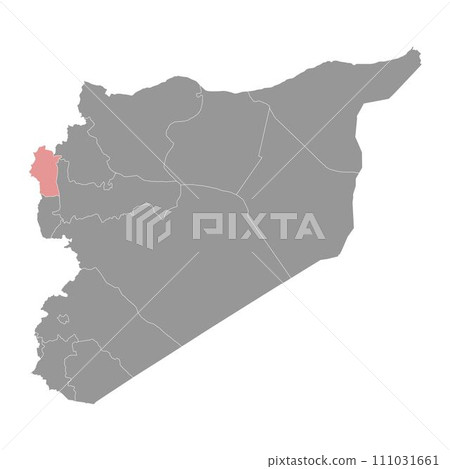 Latakia Governorate map, administrative division of Syria. Vector illustration. 111031661