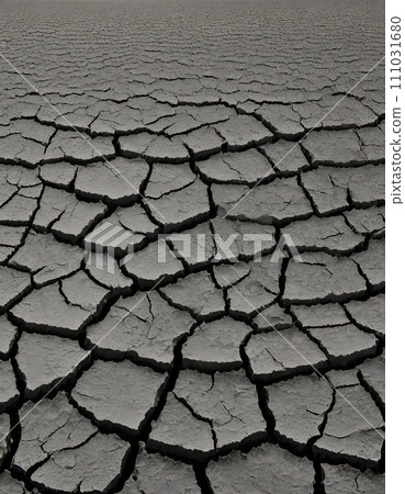 Dry, cracked and barren earth (AI generated image) 111031680