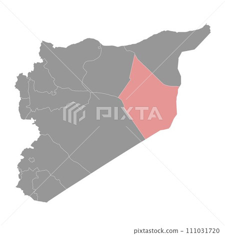 Deir ez Zor Governorate map, administrative division of Syria. Vector illustration. 111031720