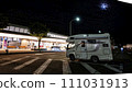 Camper van resting at Akashi service area at night 111031913