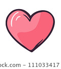 Sketch heart isolated on white background. Hand drawn love heart. Vector illustration for any design. 111033417