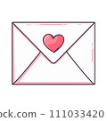 Love letter for Valentine's day isolated on white background. Vector illustration for any design. 111033420