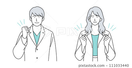 穿著白大褂的醫生插畫 穿著白大褂的醫生插畫 111033440