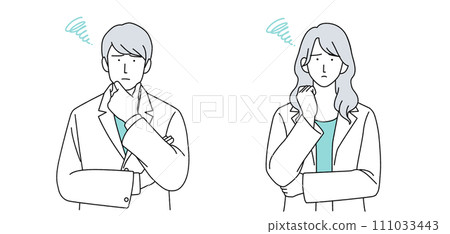 穿著白大褂的醫生插畫 111033443