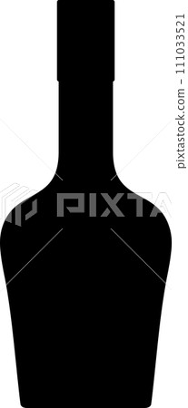 Silhouette of Alcohol Glass Bottle Icon. Vector Illustration. Silhouette of Alcohol Glass Bottle Icon. Vector Illustration. 111033521