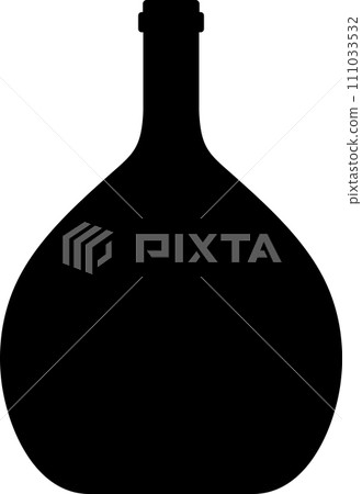 Silhouette of Alcohol Glass Bottle Icon. Vector Illustration. Silhouette of Alcohol Glass Bottle Icon. Vector Illustration. 111033532