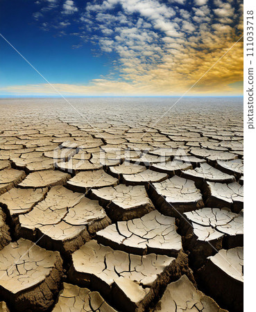 Dry and cracked earth (AI generated image) 111033718
