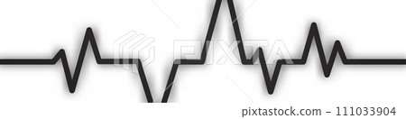 silhouette of heartbeat on monitor with silhouette silhouette of heartbeat on monitor with silhouette 111033904
