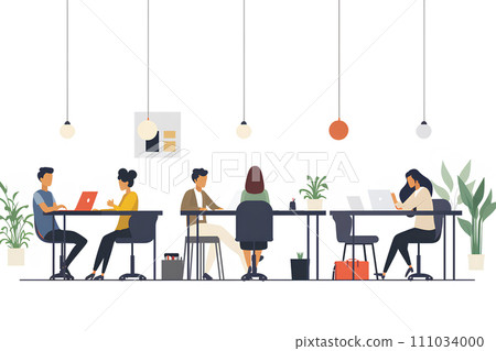 在免費地址辦公室工作的員工-2 111034000
