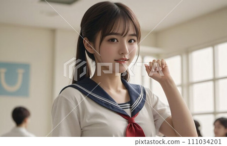 [人物]女學生插畫素材（AI生成影像） 111034201