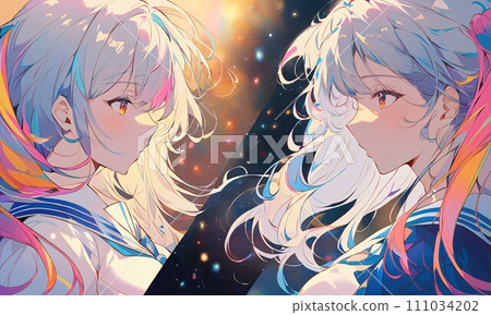 [人物]女學生插畫素材（AI生成影像） 111034202