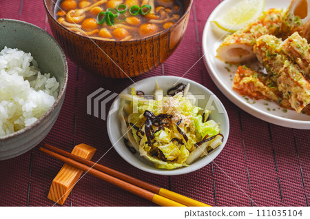 Japanese food Pickled Chinese cabbage and salted kelp Japanese food Pickled Chinese cabbage and salted kelp 111035104