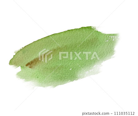 Watercolor brushstroke, green. Illustration isolated on white background. Cards, invitations, food labels, cosmetics, packaging. For the background. Watercolor brushstroke, green. Illustration isolated on white background. Cards, invitations, food labels, cosmetics, packaging. For the background. 111035112
