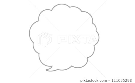 Simple fluffy speech bubble gray frame Simple fluffy speech bubble gray frame 111035298