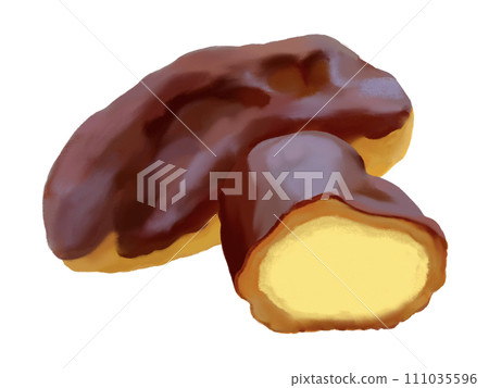 Eclair (1 piece and cross section) 111035596