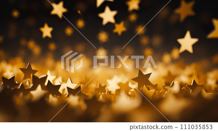 Many sparkling golden star-shaped background "AI generated image" Many sparkling golden star-shaped background "AI generated image" 111035853