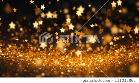 許多閃閃發光的金色星形背景“AI生成圖像” 許多閃閃發光的金色星形背景“AI生成圖像” 111035863