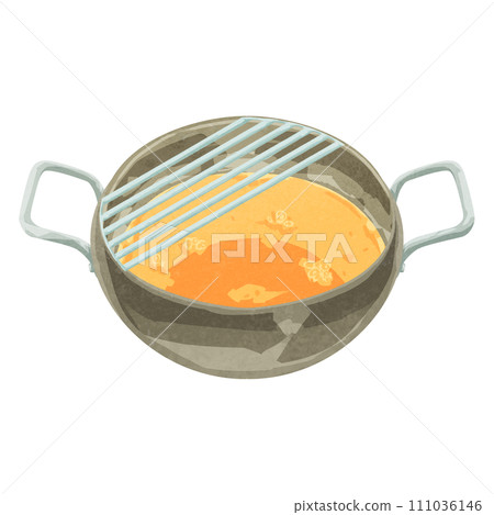 手繪水彩風格的油炸鍋插圖 手繪水彩風格的油炸鍋插圖 111036146