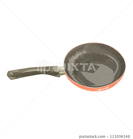 手繪水彩風格插畫的煎鍋 手繪水彩風格插畫的煎鍋 111036148