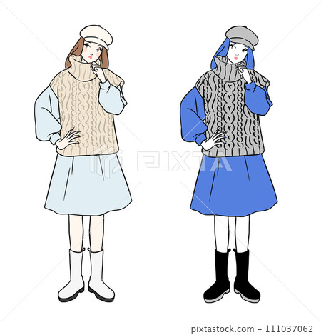 Knit vest dress stylish woman 111037062