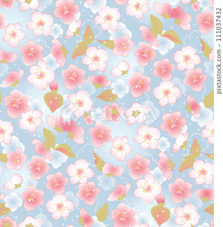Vector illustration of a seamless pattern of cherry blossom flowers for various events like weddings, anniversaries, birthdays, and parties.    111037432