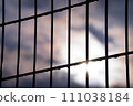 After the rain, the sky through the fence 111038184