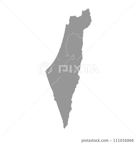 Palestine map with administrative divisions. Vector illustration. 111038866