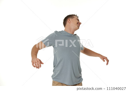 handsome young smiling man on white background handsome young smiling man on white background 111040027