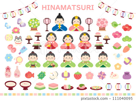 Illustration set of the Hina Matsuri 111040095