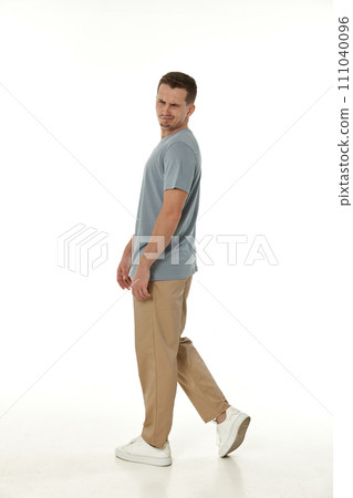 offended frustrated young man on white background. sadness offended frustrated young man on white background. sadness 111040096