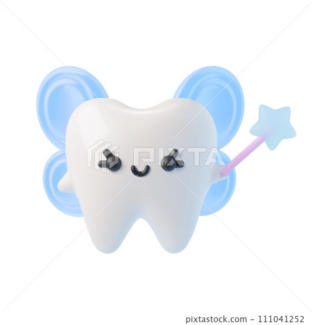 Tooth Fairy character, isolated realistic 3d vector on white background Tooth Fairy character, isolated realistic 3d vector on white background 111041252