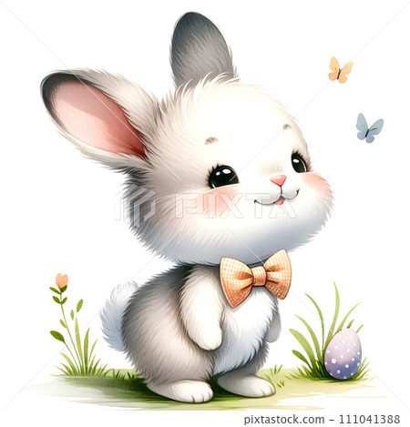 Easter bunny with butterfly 111041388