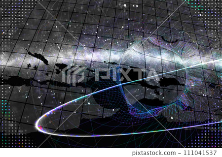 Blue background image with plunging stock chart and world map Blue background image with plunging stock chart and world map 111041537