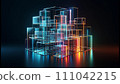 Neon glass cube art [AI] 111042215