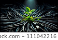 Growth of technology: Plants sprouting from computer cables [AI] 111042216