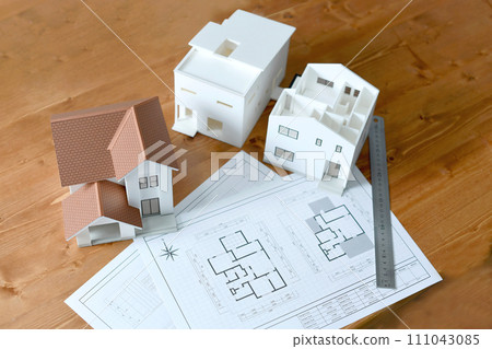 建築模型和建築圖的圖像 111043085