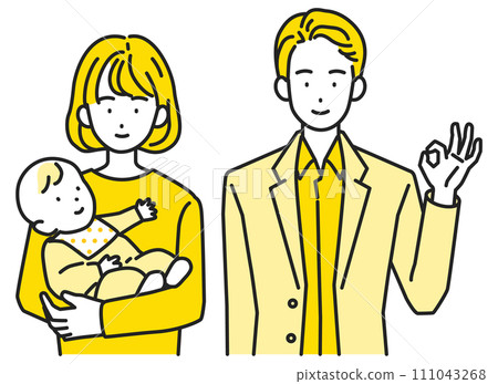 Smiling family/couple and child Smiling family/couple and child 111043268